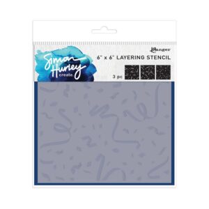Layering stencil cue the confetti