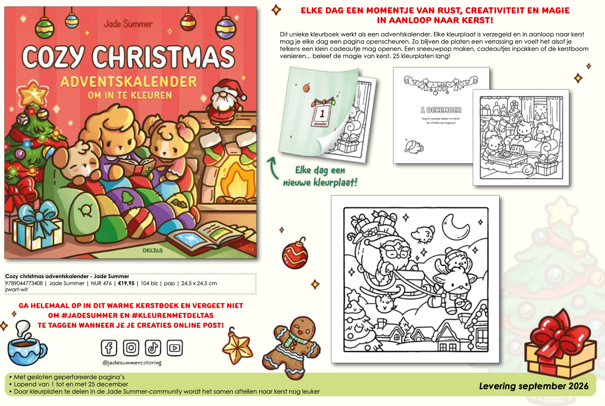 Kleurboek cozy christmas adventskalender - Afbeelding 2