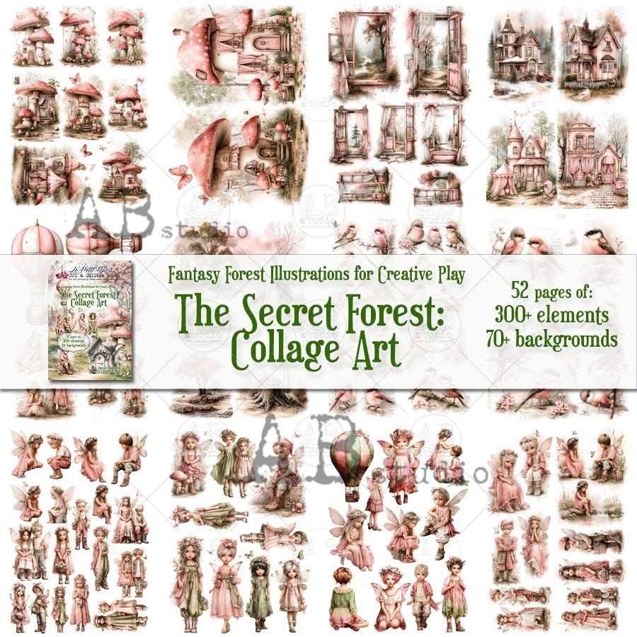collageboek the secret forest - Afbeelding 5