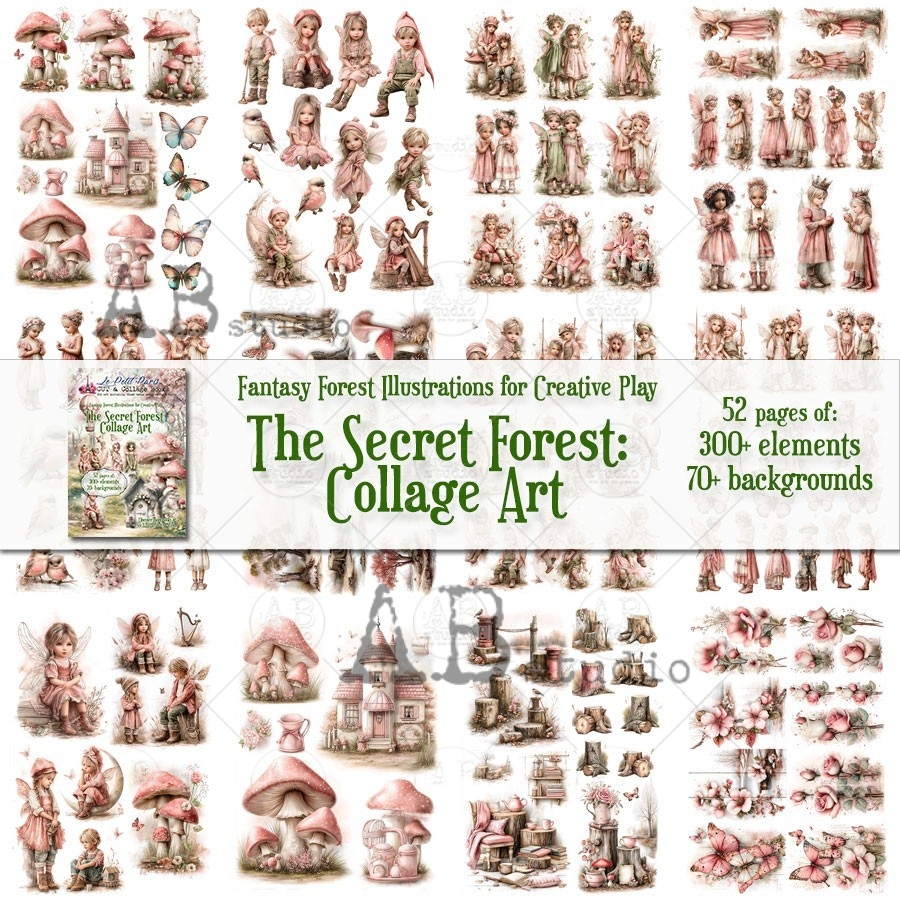 collageboek the secret forest - Afbeelding 4