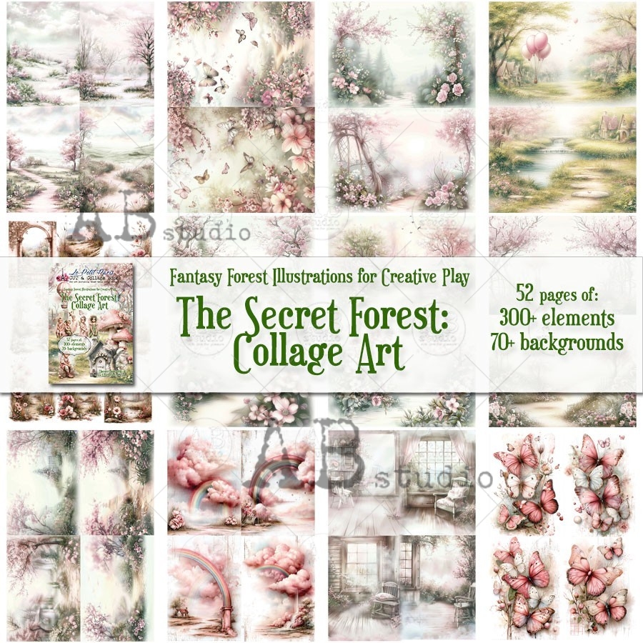 collageboek the secret forest - Afbeelding 2