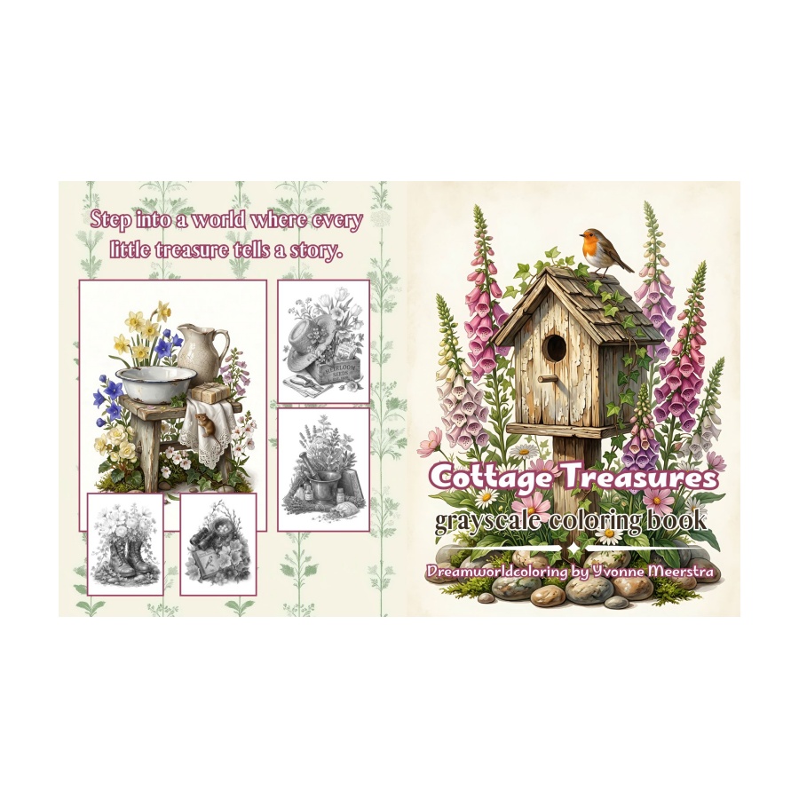 Kleurboek cottage treasures