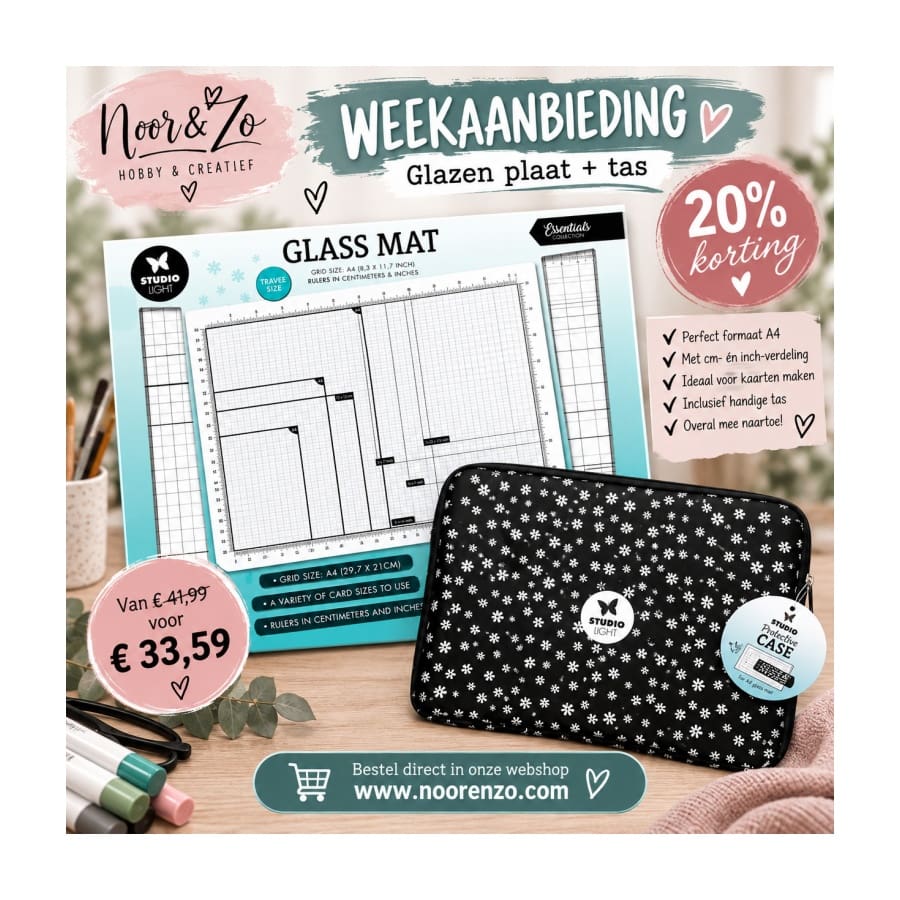 Glasplaat A4 met tas